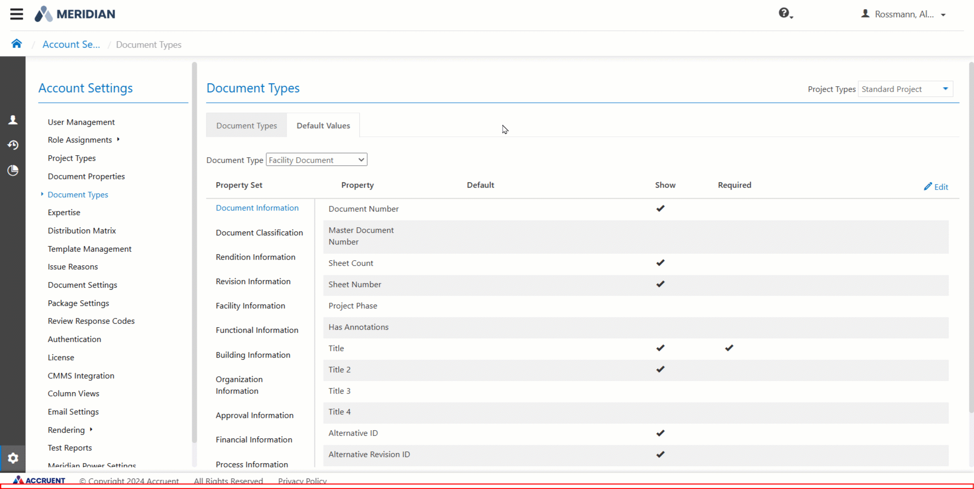 Default rendition settings in Meridian Portal